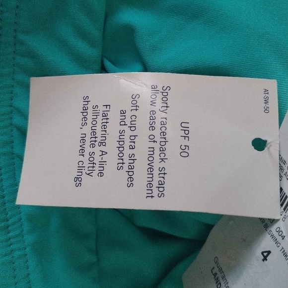 Land's End Sporty Racer back Straps Capri Aqua Tankini Swim Top 4 - Picture 9 of 11